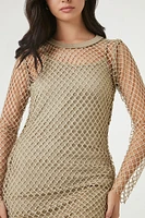 Netted Glitter Knit Combo Dress