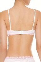 Lace-Trim Striped Bralette