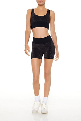 Active Seamless Glitter Biker Shorts