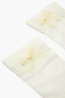 Bow Ribbed Crew Socks