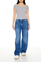 Ribbed V-Neck Tee
