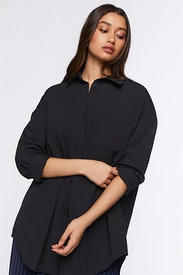 Oversized Longline Poplin Shirt