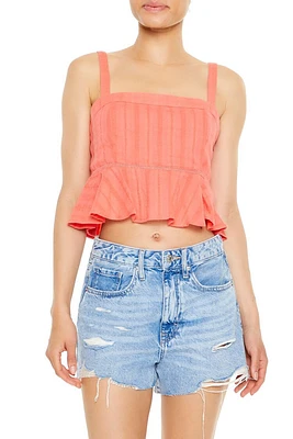 Striped Peplum Crop Top