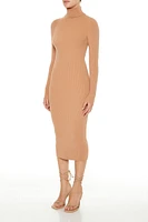 Mock Neck Midi Sweater Dress