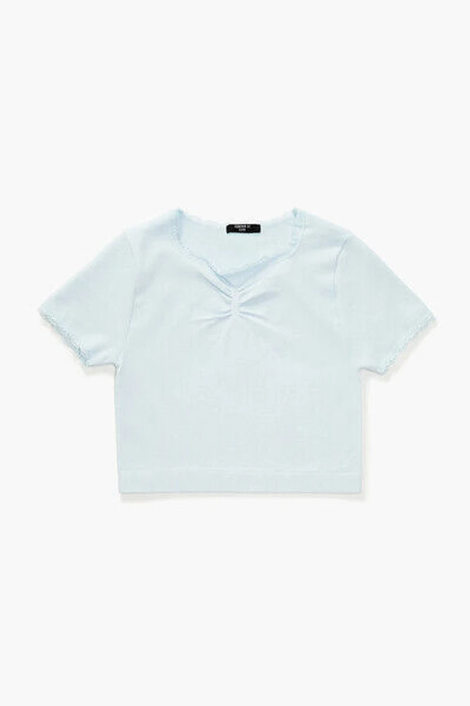 Girls Seamless Lace-Trim Top (Kids)