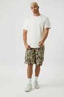 Leaf Print Cargo Shorts