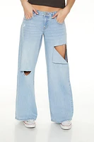 Low-Rise Ripped Baggy Jeans