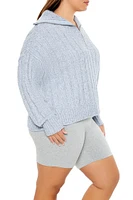 Plus Marled Half-Zip Sweater