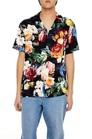 Floral Print Drop-Sleeve Shirt