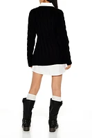 Combo Sweater Shirt Dress