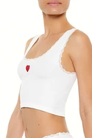 Seamless Heart Embroidered Bralette