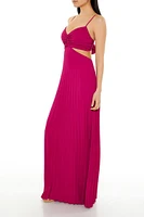 Pleated Cutout Maxi Dress