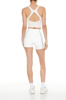 Active Piped-Trim Biker Shorts