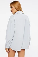 Dolphin-Hem Buttoned Shacket