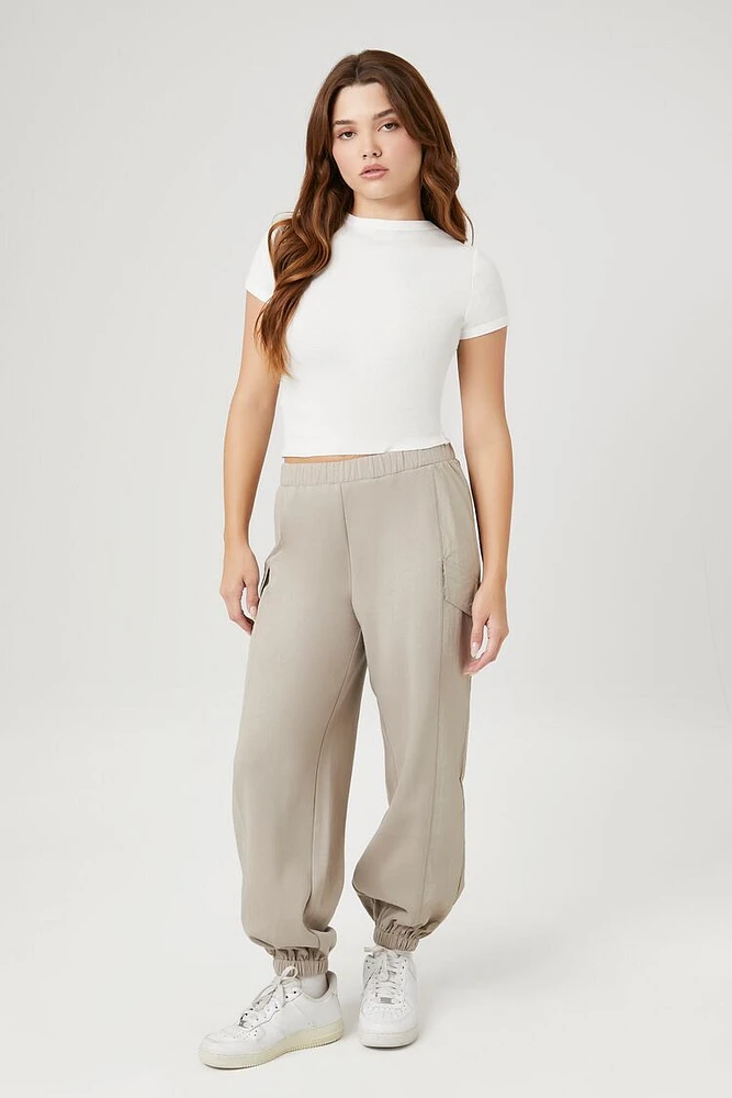 Twill High-Rise Cargo Pants