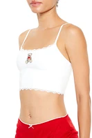 Embroidered Teddy Bear Longline Bralette