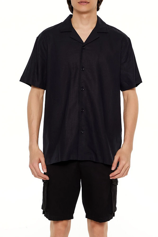 Linen-Blend Cuban-Collar Shirt