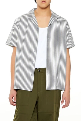 Linen-Blend Striped Shirt