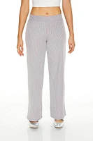 Ribbed Mid-Rise Wide-Leg Pants