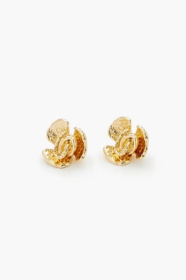 Hammered Flower Stud Earrings