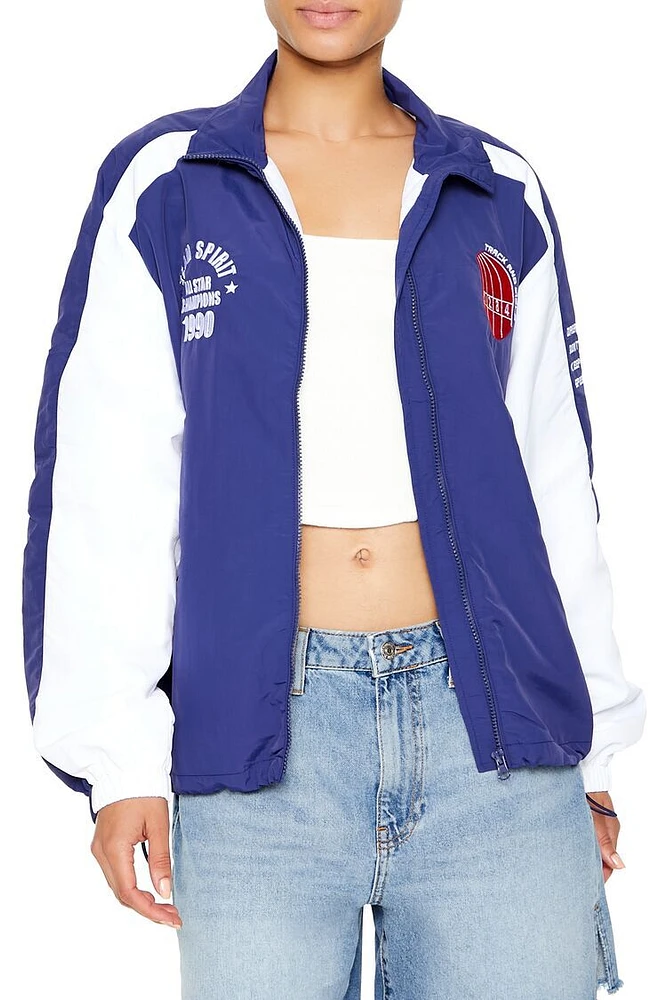 Track & Field Zip-Up Bomber Jacket