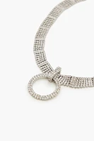 Rhinestone O-Ring Choker Necklace