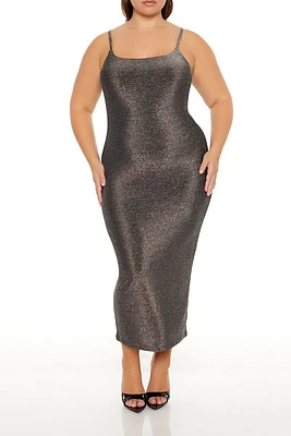 Plus Glitter Knit Midi Dress