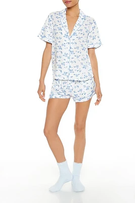 Floral Shirt & Shorts Pajama Set