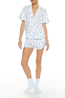 Floral Shirt & Shorts Pajama Set