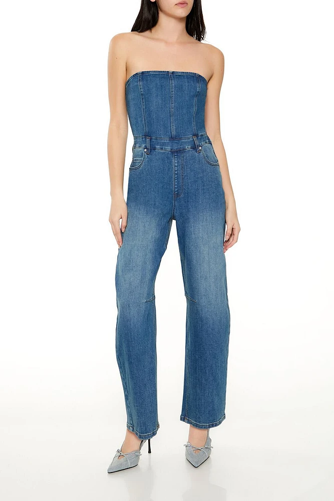 Denim Straight-Leg Jumpsuit