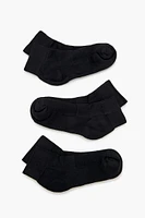 Ribbed Quarter Socks - 3 pack