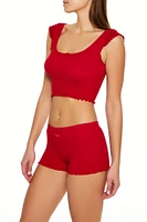 Seamless Bow Pajama Crop Top