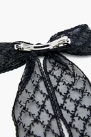 Lattice Lace Bow Hair Barrette