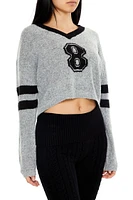 8 Varsity Cropped Sweater