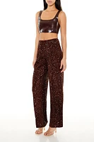 Sequin Velvet High-Rise Pants