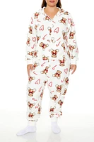 Plus Teddy Bear Pajama Jumpsuit