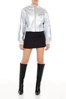 Faux Leather Bomber Jacket