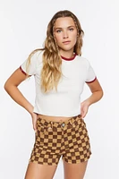 Checkered Print Shorts