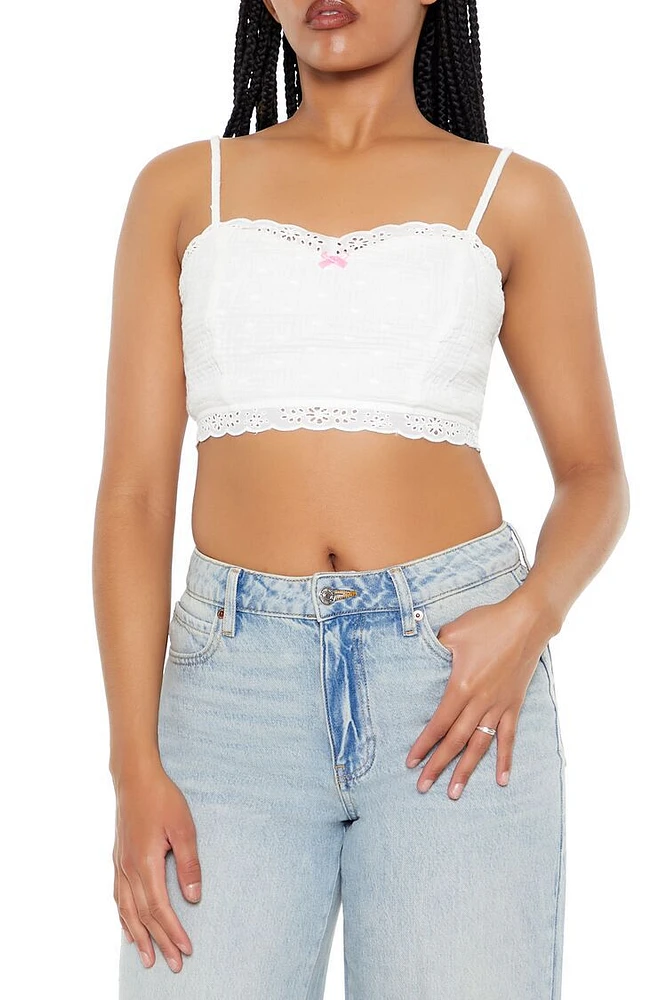 Sweetheart Lace-Trim Cropped Cami