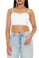 Sweetheart Lace-Trim Cropped Cami