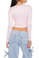 Ruched Floral Print Crop Top