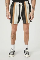 Rib-Knit Striped Drawstring Shorts