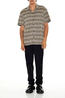 Geo Print Button-Up Shirt
