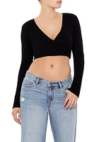 Surplice Crop Wrap Top
