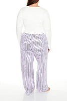 Plus Pinstriped Pajama Pants