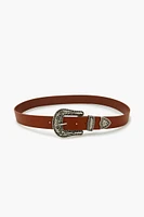 Etched Faux Leather Belt