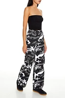 Camo Wide-Leg Cargo Utility Pants