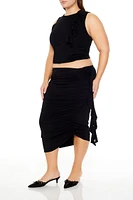 Plus Rosette Midi Skirt