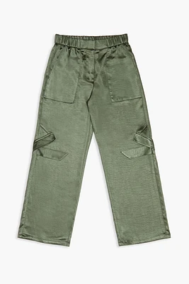 Girls Satin Cargo Pants (Kids)