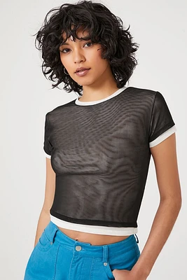 Mesh Cropped Combo Tee